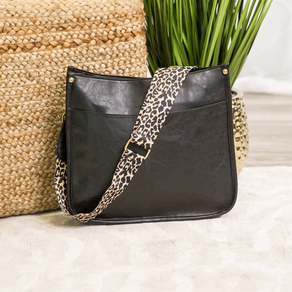 Mona Leopard Print Strap Crossbody Bag