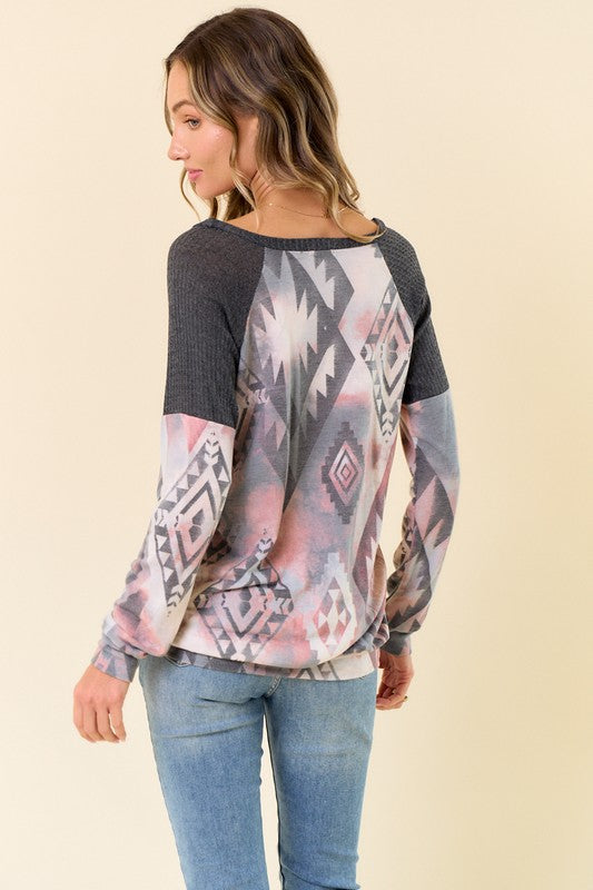 Monique Aztec Print Top