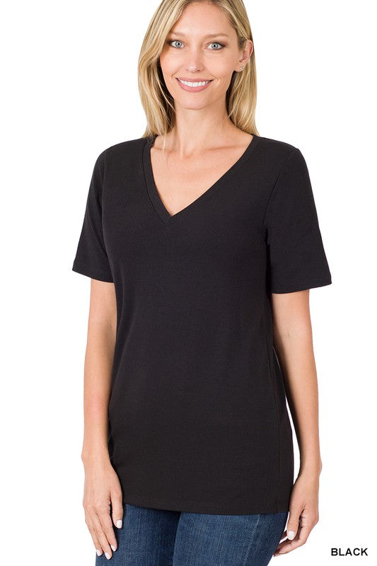 Myra V-Neck Tee - Black