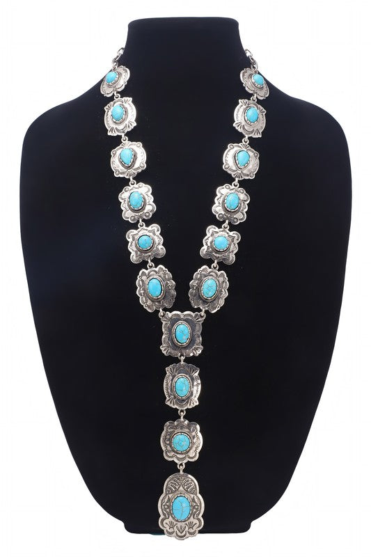 Western Concho Y-Drop Necklace