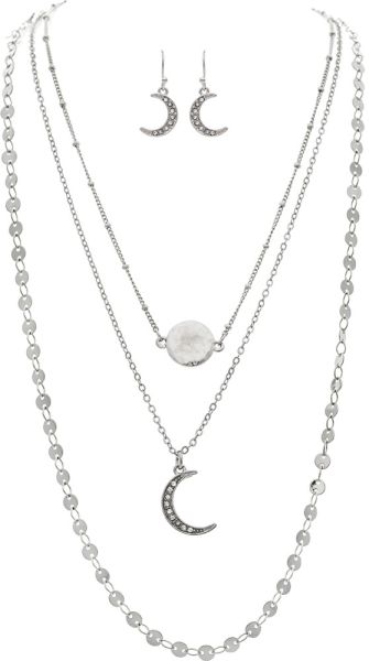 Silver Tone Layered Celestial Jewelry Separates