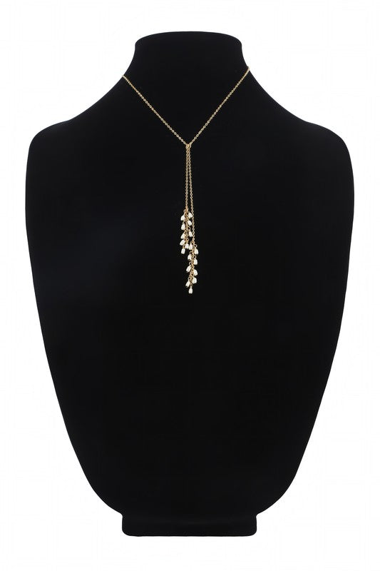 Pearl Beaded Lariat Necklace