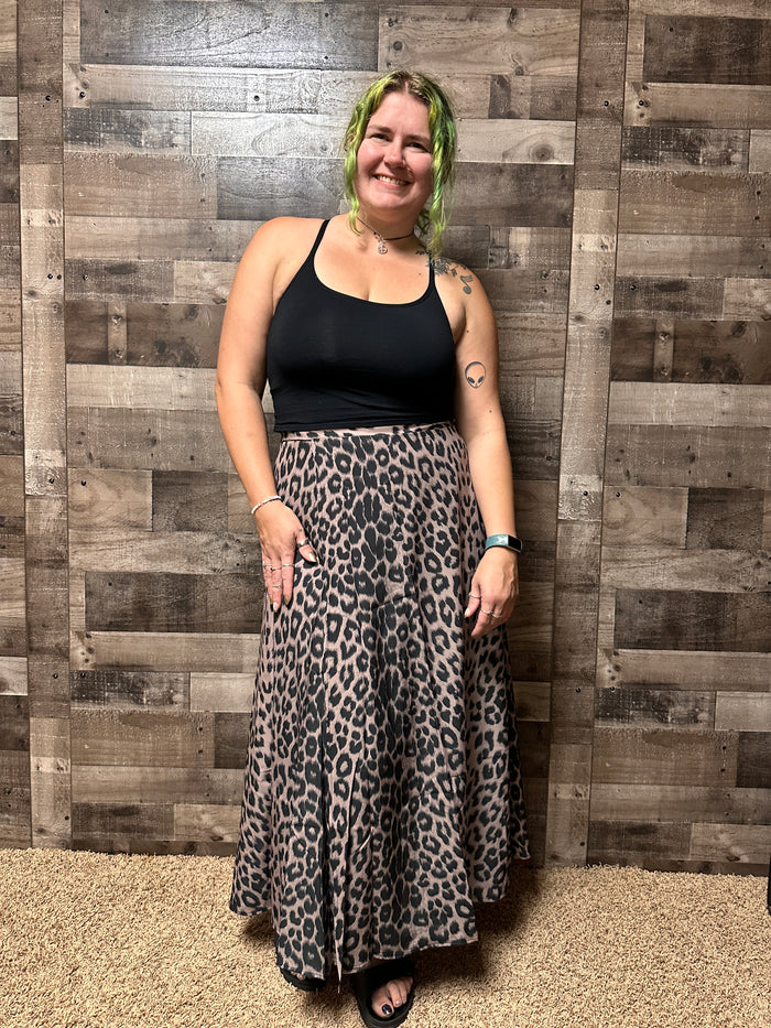 Nikita Leopard Print Wrap Midi Skirt
