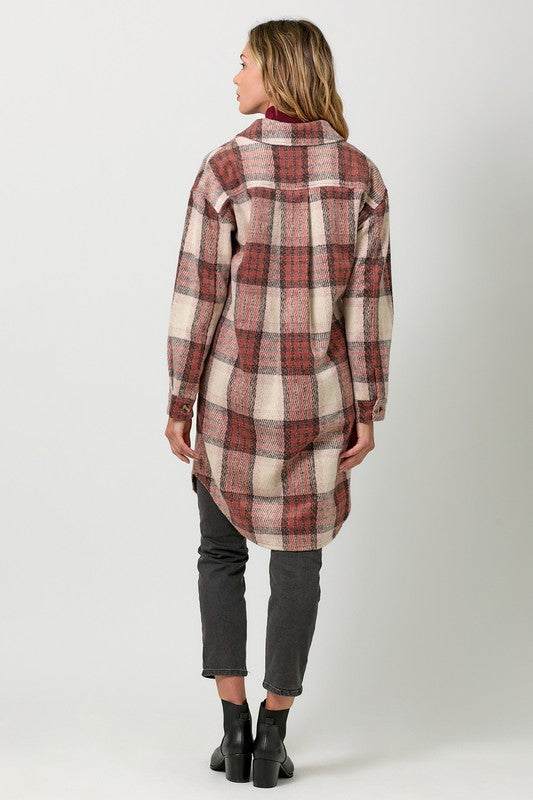 Noelle Plaid Longline Shacket