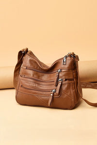 Odette Vegan Leather Multi-Zipper Crossbody Bag