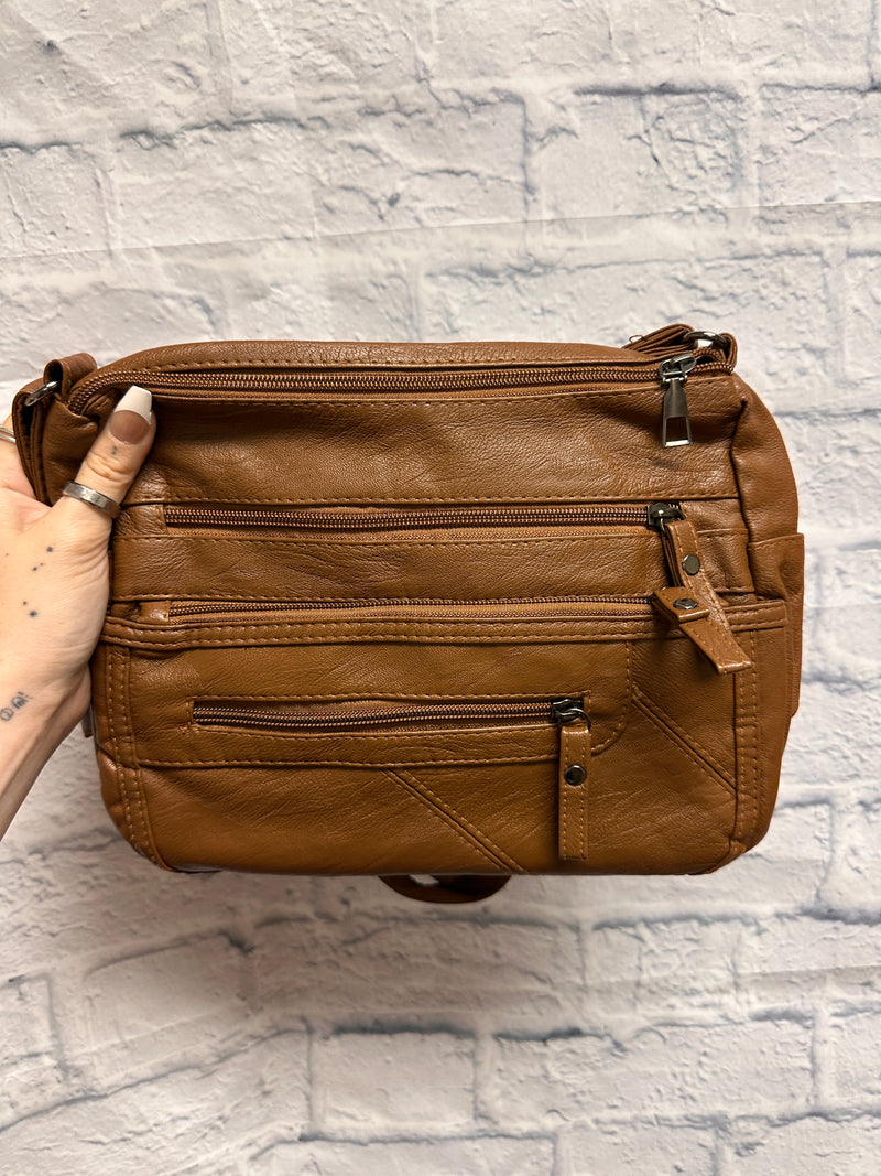Odette Vegan Leather Multi-Zipper Crossbody Bag