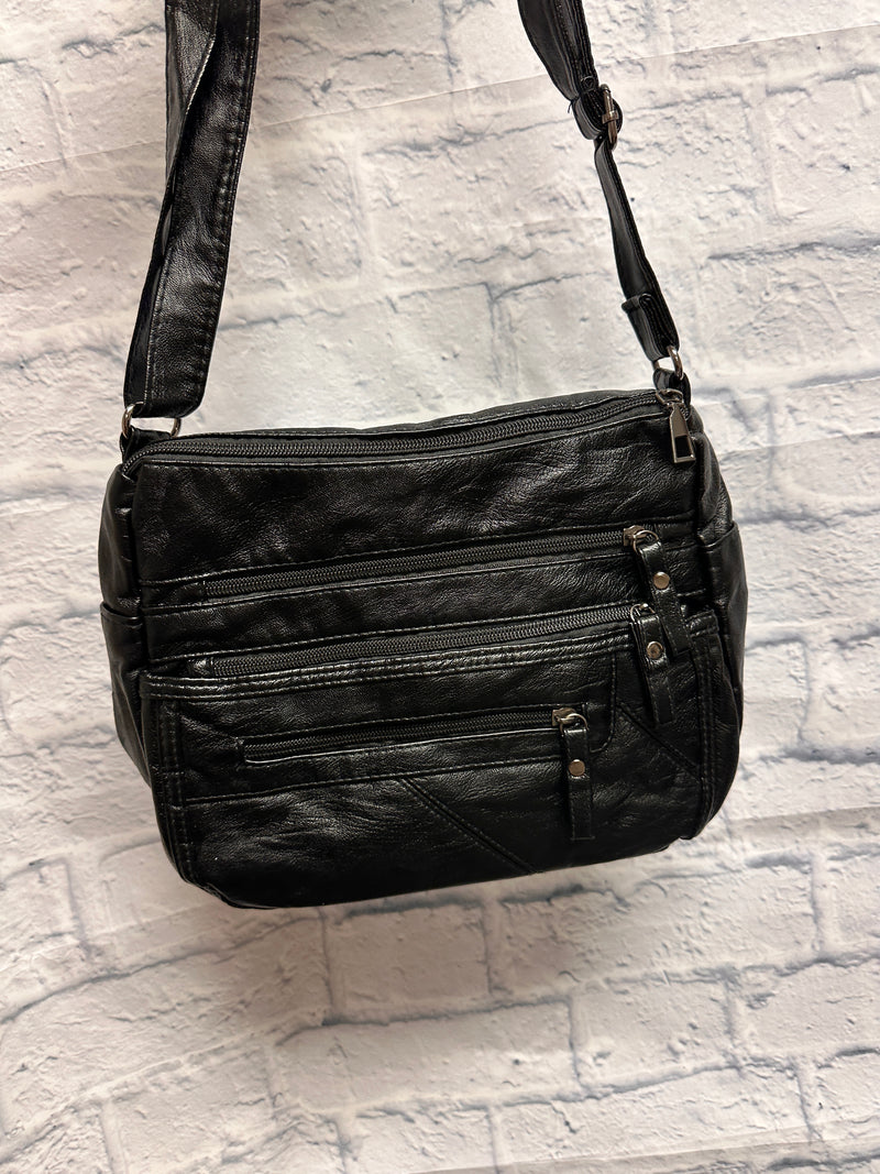Odette Vegan Leather Multi-Zipper Crossbody Bag