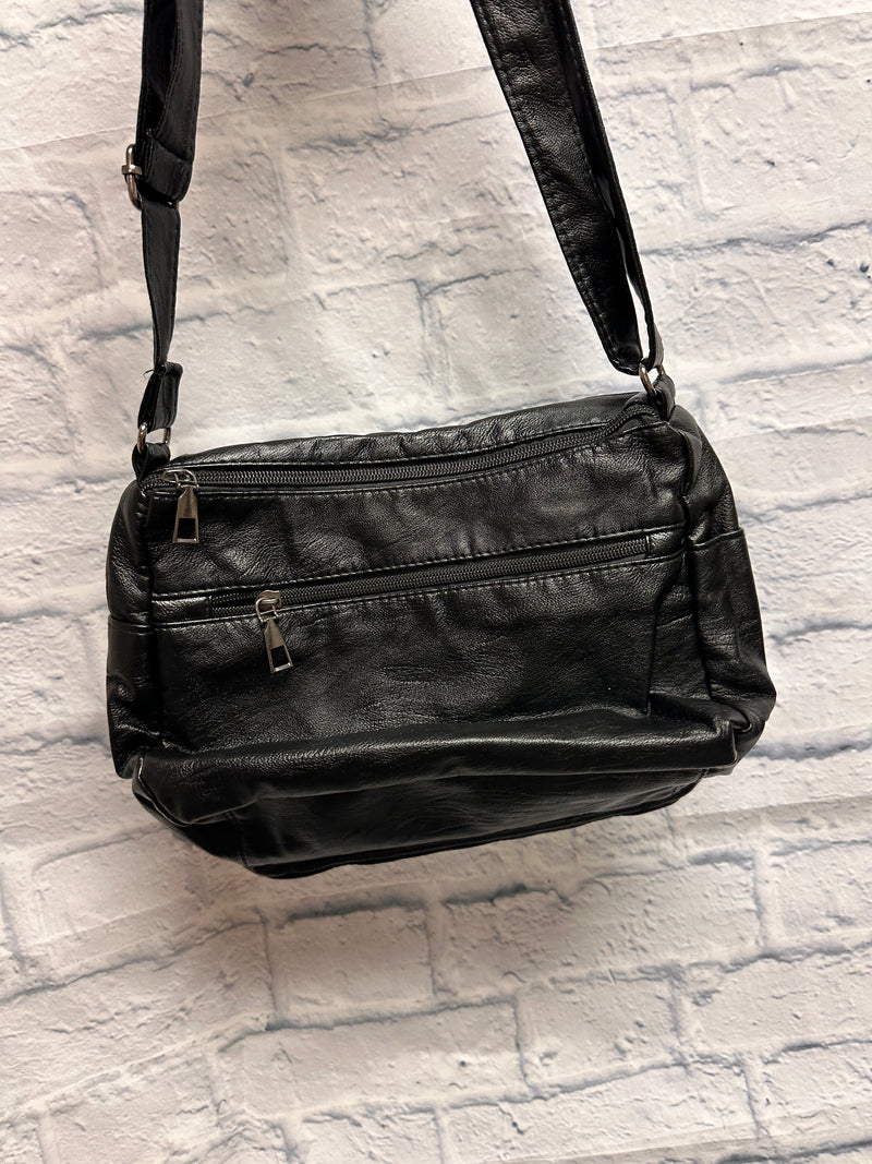 Odette Vegan Leather Multi-Zipper Crossbody Bag
