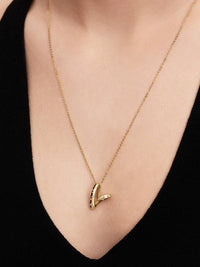 Organically Shaped Stone-Set Heart Pendant Necklace