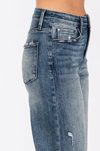 Petra153 High Rise Cuffed Straight Leg Jeans