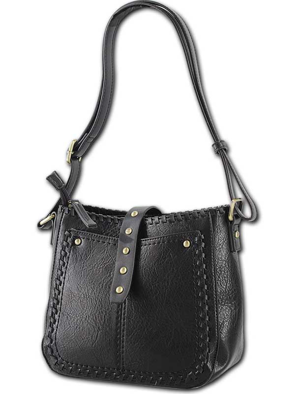 Pond Vegan Leather Whipstitch Crossbody Bag