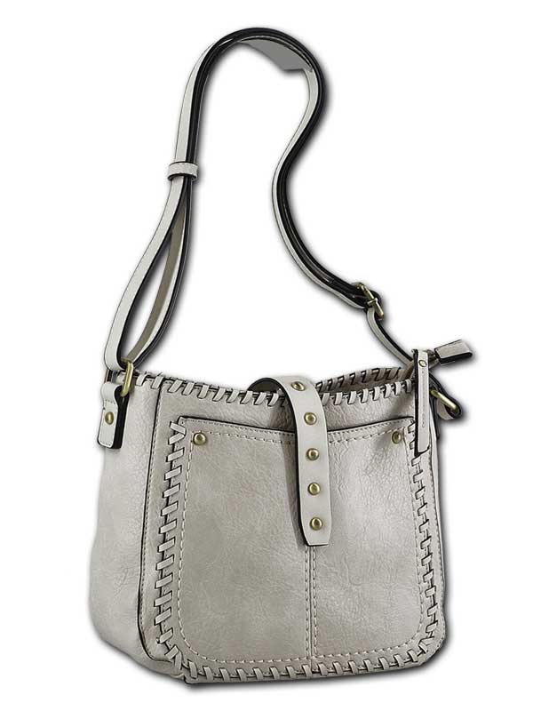 Pond Vegan Leather Whipstitch Crossbody Bag