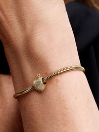 Heart and arrow 14k gold-plated charm