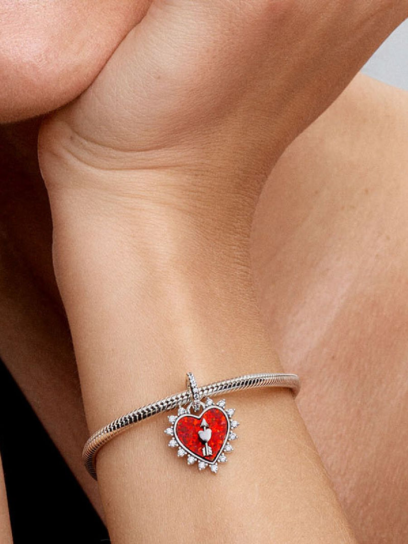 Spinnable Arrow Heart Dangle Charm