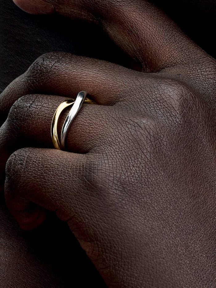 Two-tone Entwined Bands Ring