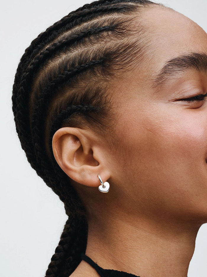 Heart Open Hoop Earrings