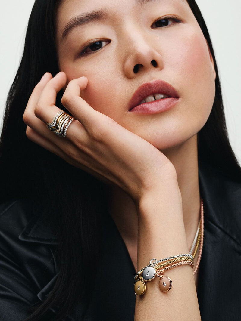 Sparkling Gold Wave Ring