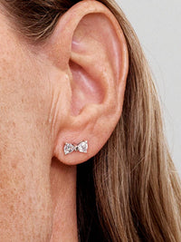 Sparkling Bow Stud Earrings