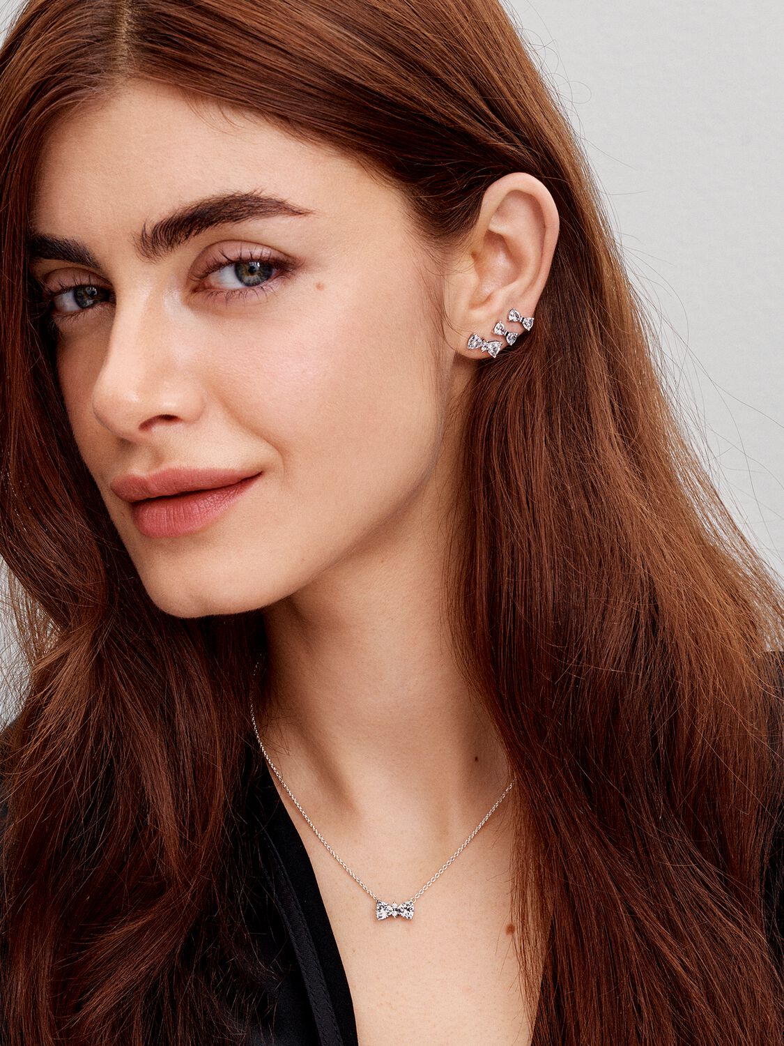 Sparkling Bow Stud Earrings
