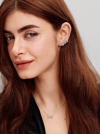 Sparkling Bow Stud Earrings