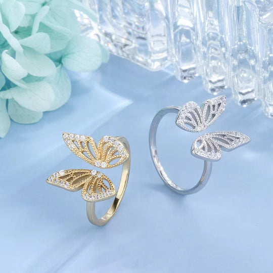 Adjustable Butterfly Statement Ring