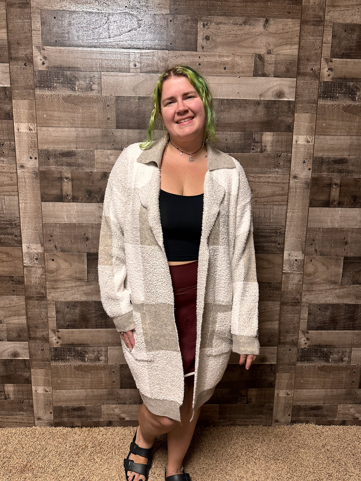 Raina Plush Plaid Cardigan