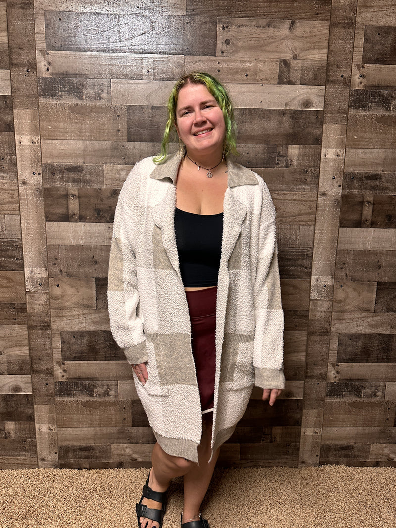 Raina Plush Plaid Cardigan