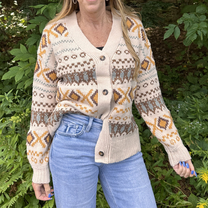 Riley Patterned Oversized Cardigan
