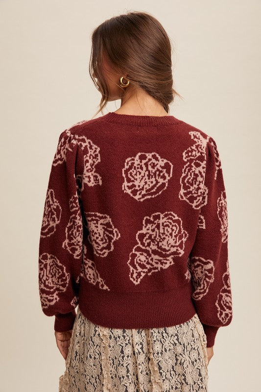 Rosalie Flower Pattern Sweater