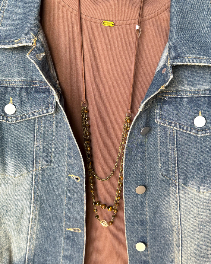 Tiger's Eye Beaded Layered Necklace