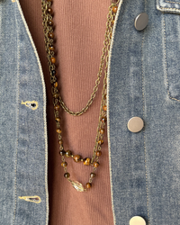 Tiger's Eye Beaded Layered Necklace