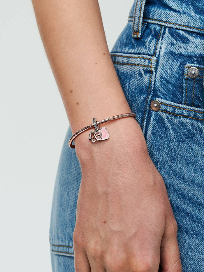 Sparkling Infinity Heart Dangle Charm