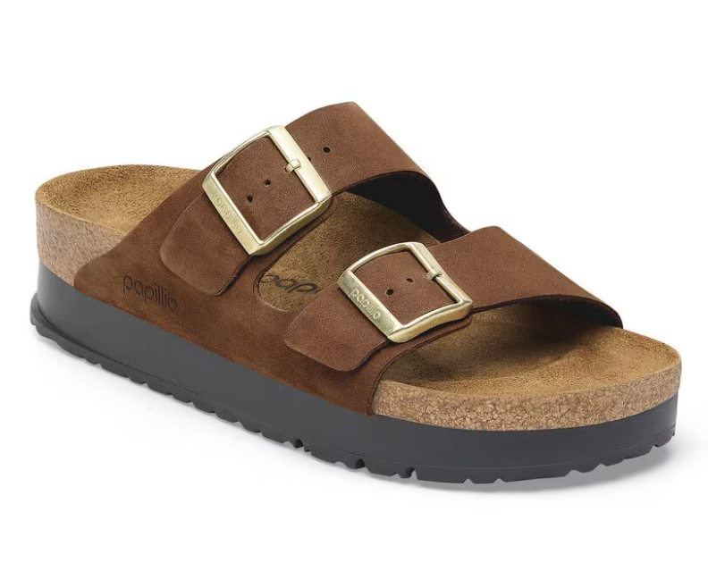 Birkenstock Arizona Flex Leather Platform Sandals - Dark Tea (Medium/Narrow)