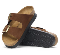 Birkenstock Arizona Flex Leather Platform Sandals - Dark Tea (Medium/Narrow)