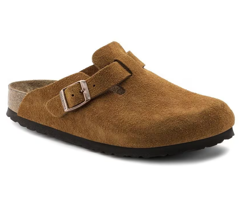 Birkenstock Boston Suede Soft Footbed Clogs - Mink (Medium/Narrow)