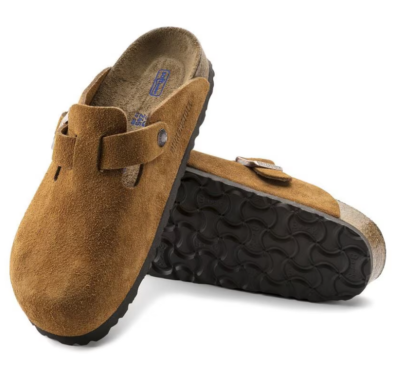 Birkenstock Boston Suede Soft Footbed Clogs - Mink (Medium/Narrow)