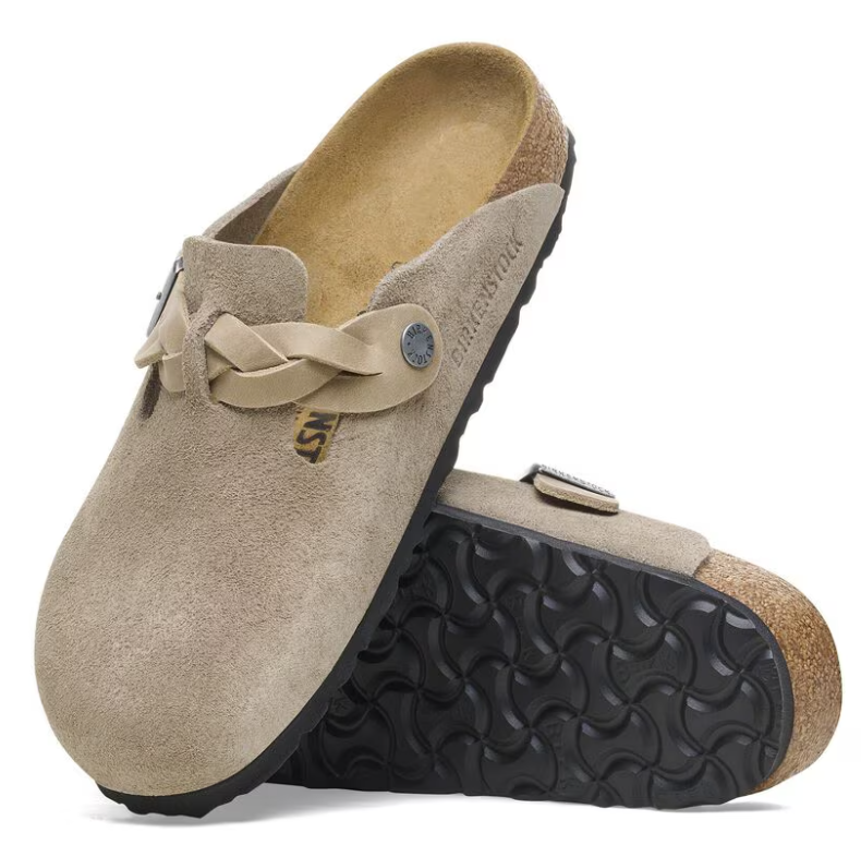 Birkenstock Boston Suede Braided Clog - Taupe (Medium/Narrow)