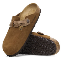 Birkenstock Boston Suede Braided Clogs - Mink (Medium/Narrow)