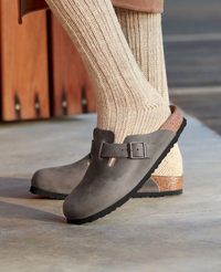 Birkenstock Boston Oiled Leather Soft Footbed Clogs - Iron (Medium/Narrow)