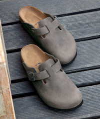 Birkenstock Boston Oiled Leather Soft Footbed Clogs - Iron (Medium/Narrow)
