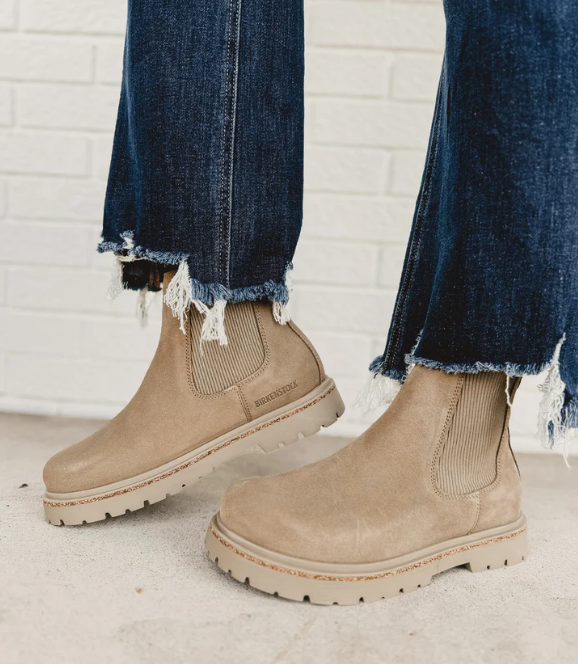 Birkenstock Highwood Suede Ankle Boots Taupe (Regular/Wide