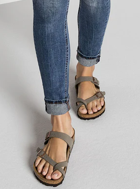 Birkenstock Mayari Birkibuc Sandals - Stone (Regular/Wide)