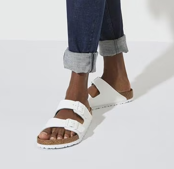Birkenstock Arizona Soft Footbed Leather Sandals - White (Regular/Wide)