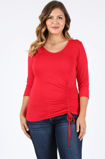 Asha Ruched 3/4 Sleeve Top
