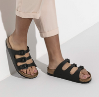 Birkenstock Florida Birko-Flor Soft Footbed Sandals - Black (Regular/Wide)