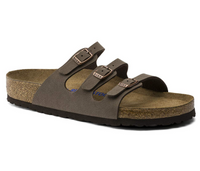 Birkenstock Florida Birkibuc Soft Footbed Sandals - Mocha (Regular/Wide)