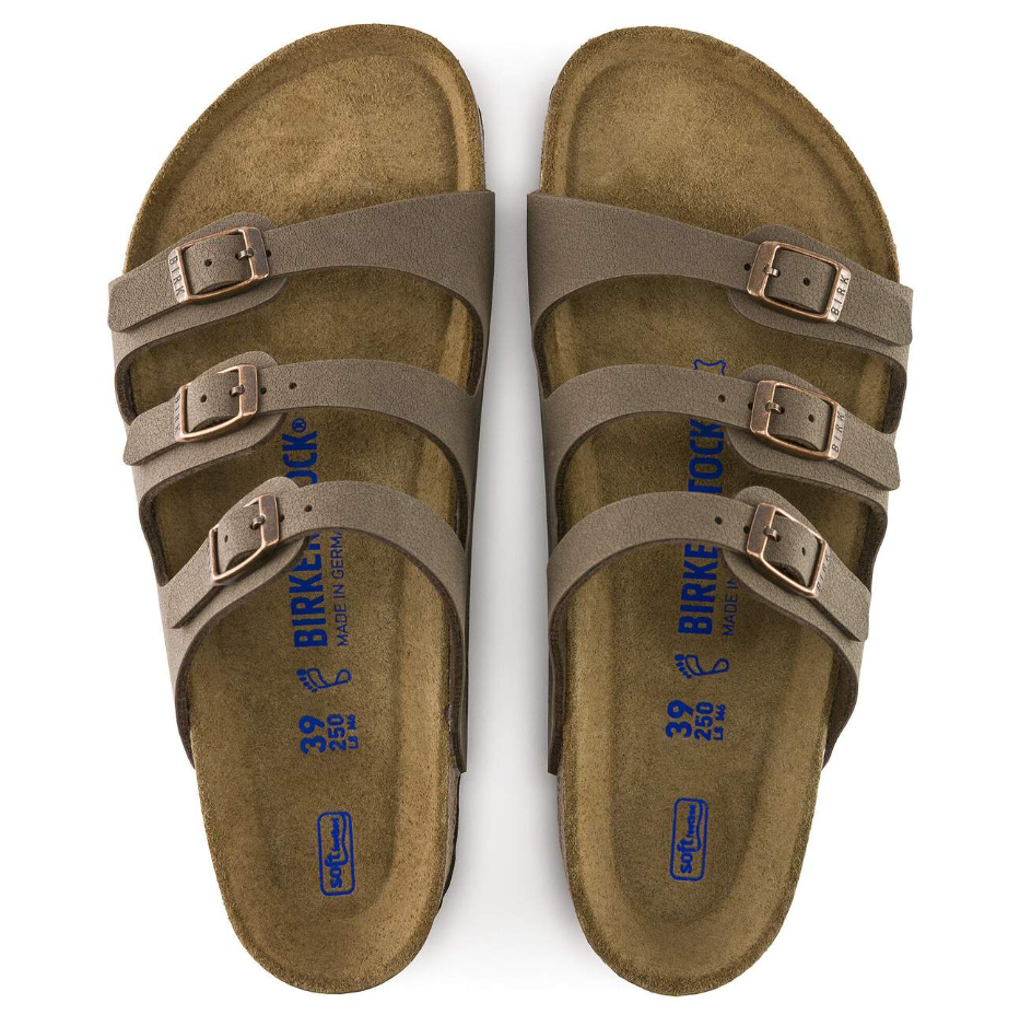 Birkenstock Florida Birkibuc Soft Footbed Sandals - Mocha (Regular/Wide)