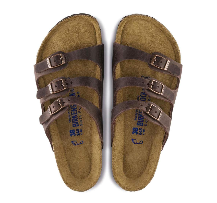 Birkenstock Florida Oiled Leather Soft Footbed Sandals - Habana (Regular/Wide)