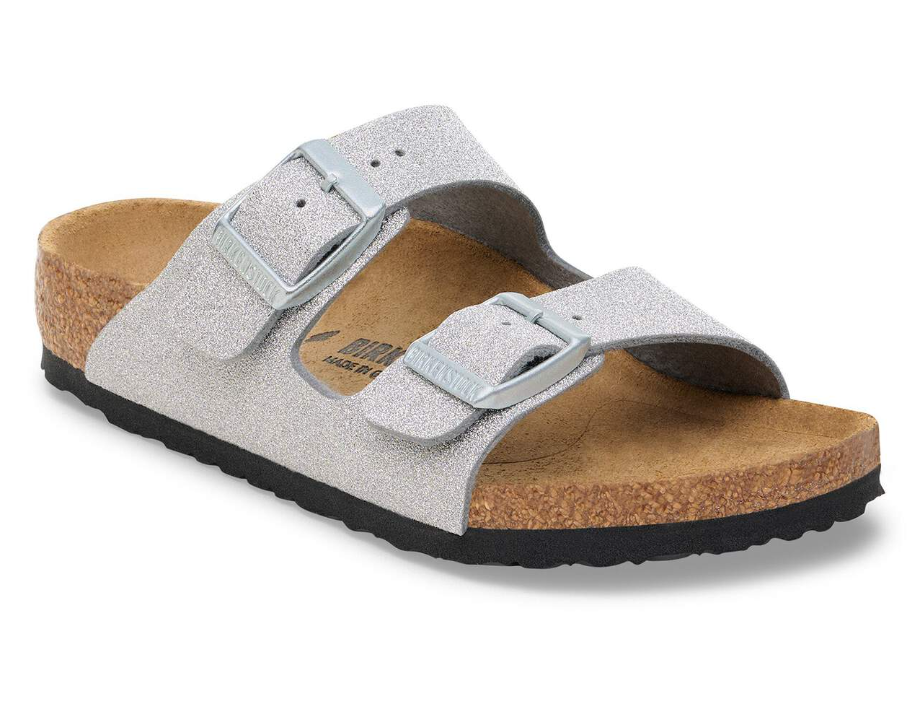Birkenstock Arizona Kids Sandals - Glitter Silver (Medium/Narrow)