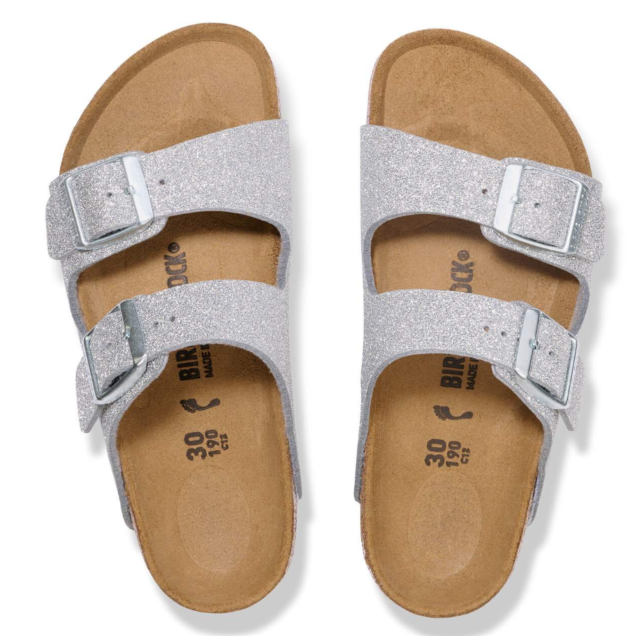 Birkenstock Arizona Kids Sandals - Glitter Silver (Medium/Narrow)